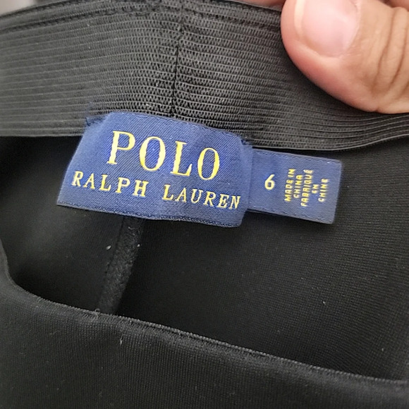Polo Ralph Lauren Pants Sz 6 Black Pull On Ankle Zip Elastic Waist Dressy Career - Picture 5 of 6